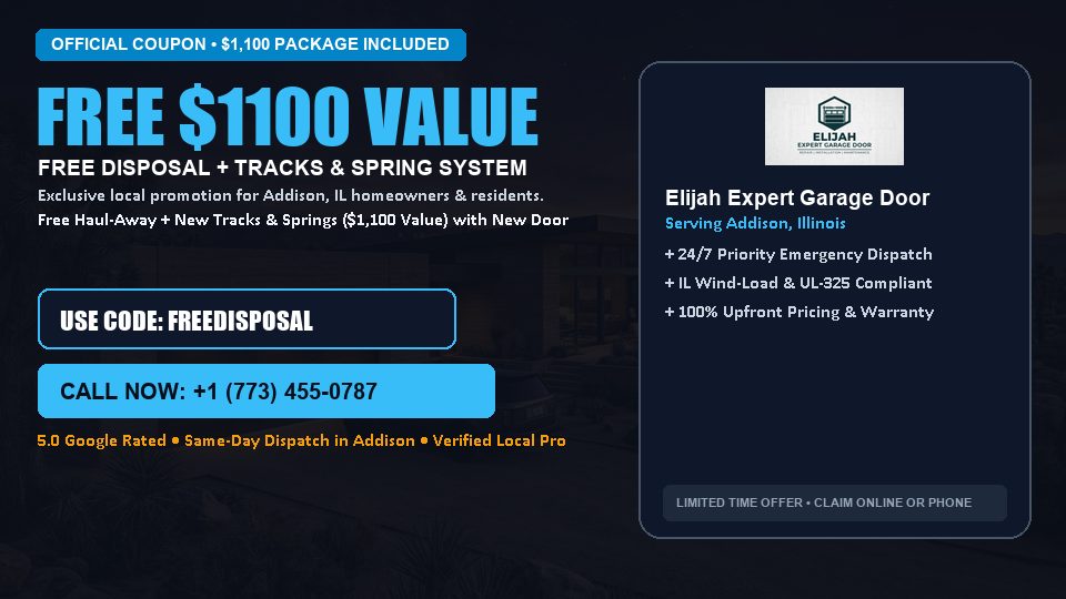 FREE Old Door Haul-Away & Heavy-Duty Tracks in Addison, IL - Elijah Expert Garage Door